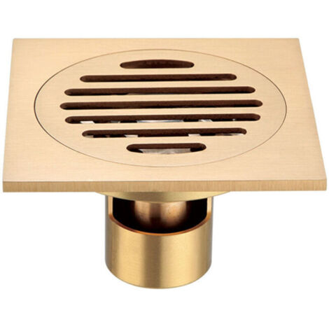 Drain De Douche en Laiton Carré Acier Inoxydable Carré Siphon De Sol Anti-Odeur pour Salle De Bain Large Calibre