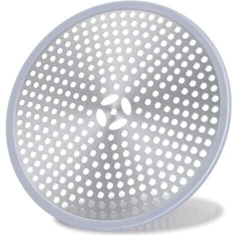 Drain de douche, filtre à cheveux, filtre de drain de douche, grille anti-cheveux de douche, filtre d'évier de couvercle de drain, récupérateur de cheveux de drain de douche - Acier inoxydable argenté