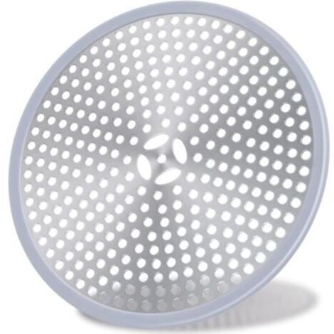 Drain de Douche, Filtre de Cheveux, Filtre pour bonde de Douche, Grille Douche Anti Cheveux, Couverture de Drain Filtre à Évier, Attrape-Cheveux Douche Drain - Acier Inoxydable Argent et Silicone 1