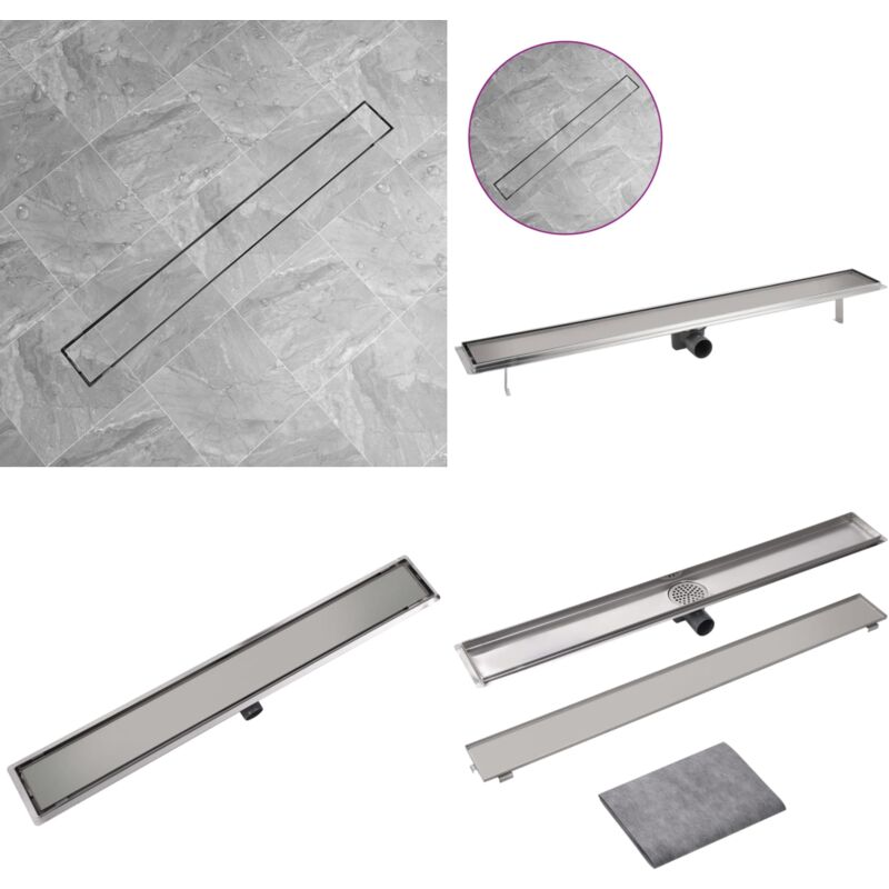 Vidaxl - Drain de douche linéaire 1030 x 140 mm Acier inoxydable - - Home & Living