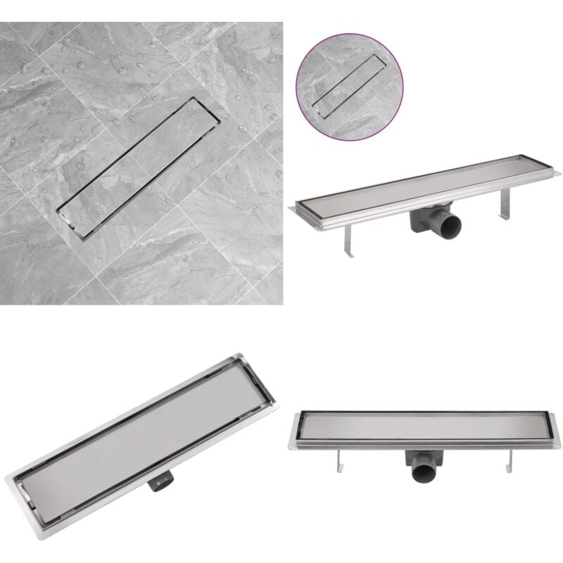 Vidaxl - Drain de douche linéaire 530 x 140 mm Acier inoxydable - - Home & Living