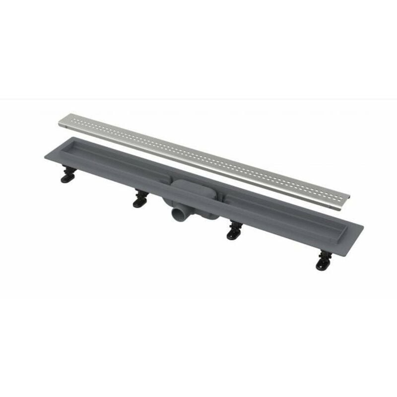 Alca - drain Système de drainage - Douchegoten - Caniveau de douche Simple 85 cm, avec bord pour grille perforée, grille incluse, inox mat APZ9-850M