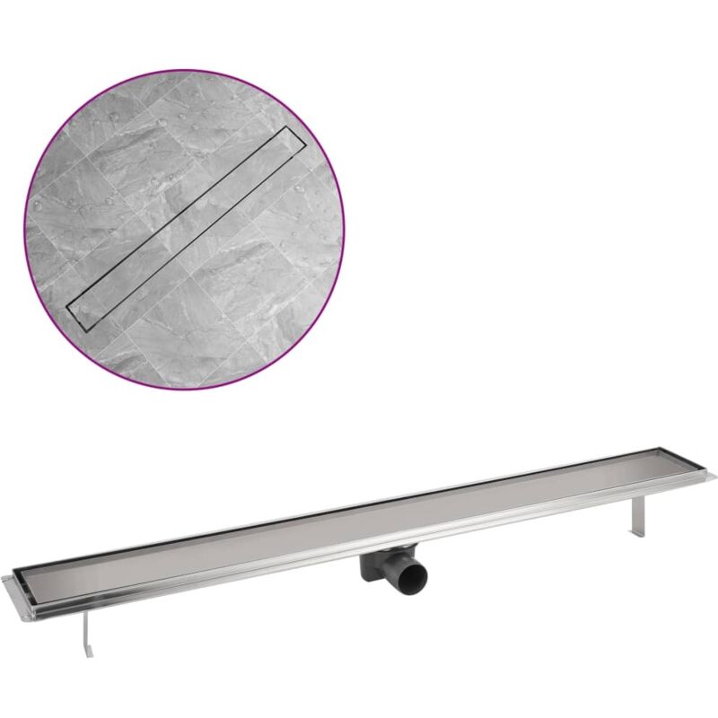 Vidaxl - Drain de douche linéaire 1030 x 140 mm Acier inoxydable