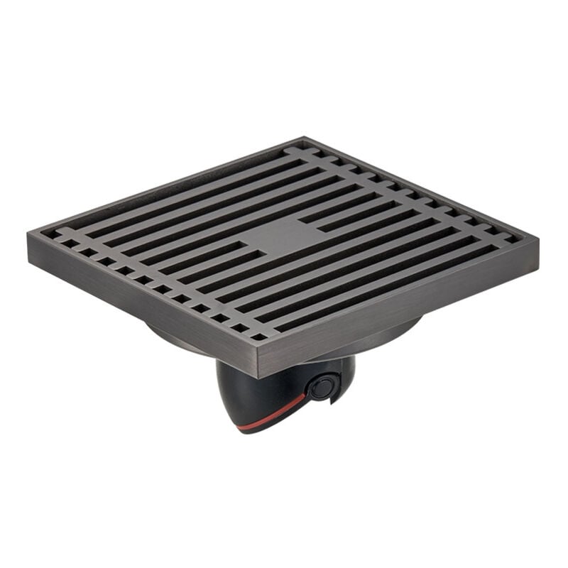 Cyslmuk - Drain de sol carré pour salle de bain et douche, 10x10 cm, piège à déchets, grille, filtre à déchets, drain de sol magnétique droit à usage