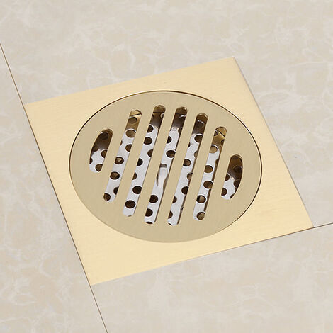 Drain de sol carré salle de bain douche déchets grille en laiton construit crépine accessoire maison