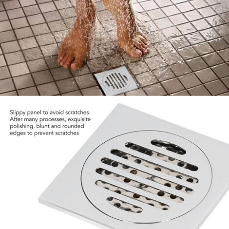 Drain de sol de douche en acier inoxydable, couvercle rond en cuivre galvanisé, grand raccord de vidange pour salle de bains, toilettes, balcon