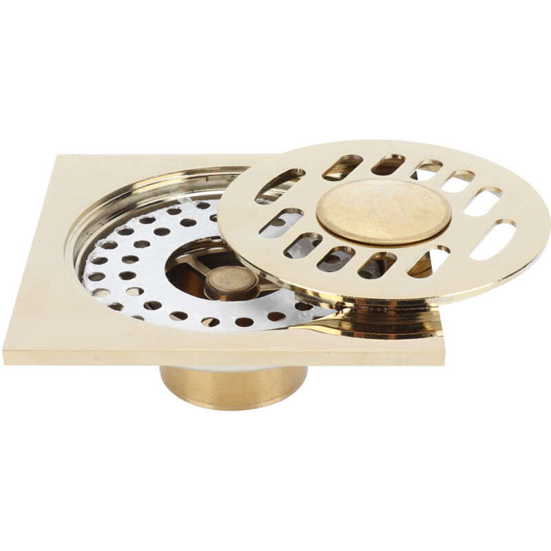 Ugreat - Drain de sol en cuivre 10x10cm, résistant aux odeurs, pour hôtel, salle de bains, cuisine, balcon