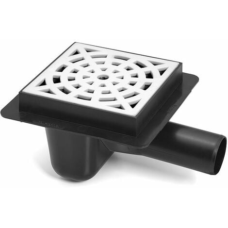 Drain de sol en plastique pour égouts avec grille à motif rond blanc Diamètre du tuyau de 50 mm