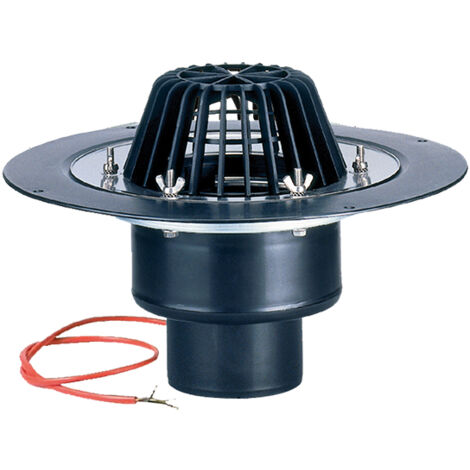 Drain de terrasse DN110, système de fixation pour l'étanchéité, collecteur de feuilles en plastique, dispositif de chauffage