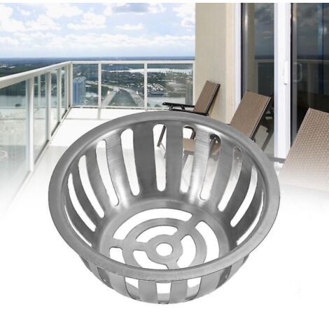 Drain de toit rond antiblocage en acier inoxydable pour jardin et balcon