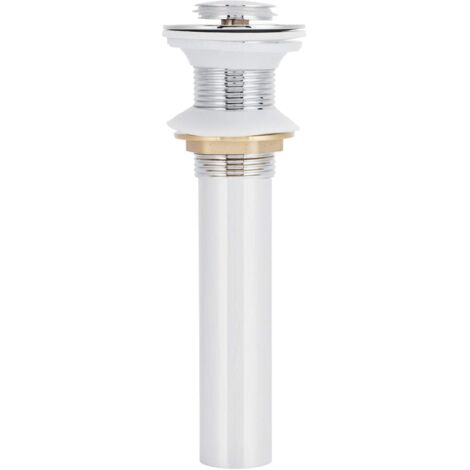 Drain d'évier, vidange de salle de bain avec couvercle de protection amovible Bouchon de vidange d'évier sans trop-plein Bouchon de vidange en laiton Tuyau de queue en acier inoxydable( non hole)