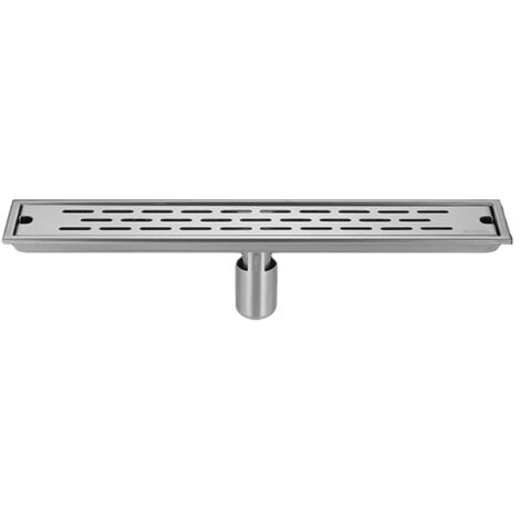 Drain douche linéaire 20 pouces avec crépine amovible, anti-odeurs anti-obstruction, attrape-cheveux, acier inoxydable