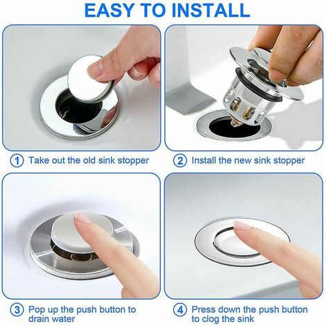 Drain Filter Sink Strainer Plug Stopper Bathroom Sink Pop Up Core Bounce
