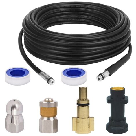 Drain Hose Cleaner for Kärcher, Pressure Washer Drain Hose Cleaning Kit with Jet Nozzle and Rotating Jet Nozzle for Kärcher K2-K7 Series and LAVOR (20m)
