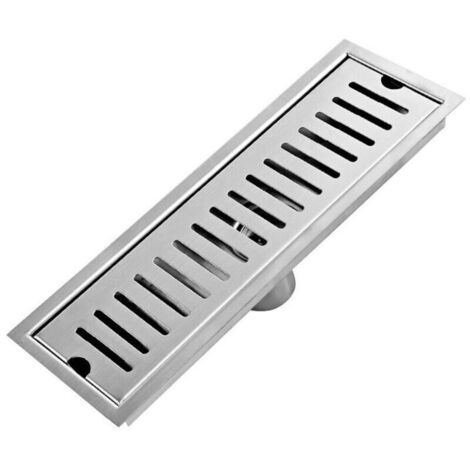 Drain Linéaire De Douche Rectangulaire Tranchée De Douche Trou De Drainage De Sol Grille De À Motif Remplacement De Drain De Sol De Salle De Bains 30Cm,de DEBUNS