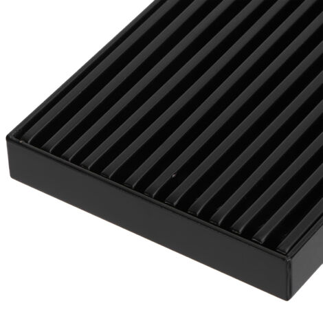 Drain Linéaire de Salle de Bain avec Couvercle Amovible en Acier Inoxydable 304 Noir Mat 30cm