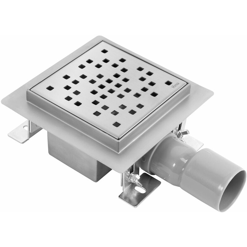 REA - drain linéaire dots 120X120 nickel brush