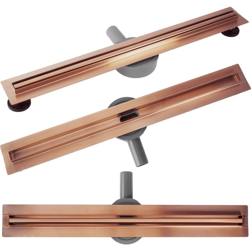 Drain linéaire REA neox slim pro brushed copper 70