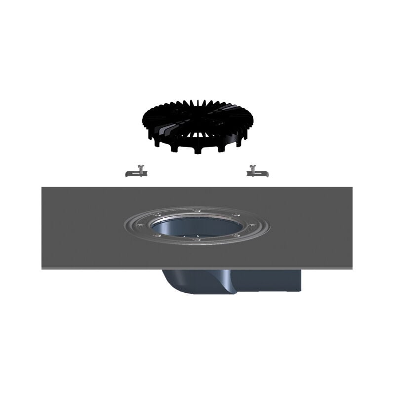 Ferrari Srl - Drain pour balcon et terrasse DN75 horizontal avec gaine bitumée