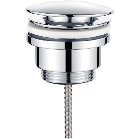 Drain shaft for POP-UP washbasin, push-open washbasin drain made of metal, chrome