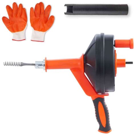 Drain Snake - 25 Ft - 1/4 Inch Cable - Manual Or Drill Powered - For Toilets Sinks Bathtubs Pipes - 1 Piece