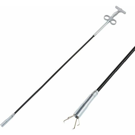 Drain Snake, Drain Cleaners Tools with Spring Loaded Push Handles, Multifunctional Cleaning Claw for Toilets, Floor Drains and Sink Clogs，90cm (Gray)