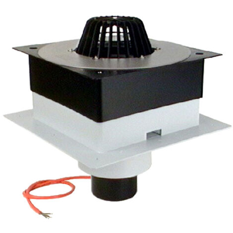 DrainBox DN125 Terrassenablauf mit PVC-Manschette und Heizgerät (10-30W/230V)