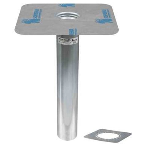 Draini droite Alsan 75 L 400 ALU Platine en voile moignon droite L.400 mm D 75 mm - SOPREMA - 00119626-E0180