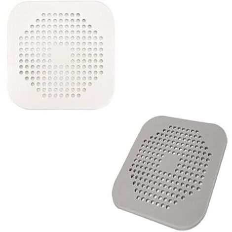 Drains de Sol en Silicone, Couvercle de Drainage carré de Douche, Bouchon de Cheveux en Silicone avec Ventouse, Facile à Installer, pour Salle de Bains, Baignoire, Cuisine