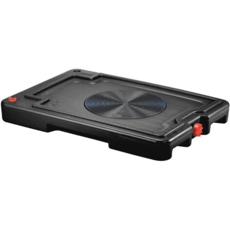 Drakkar Equipement – Bac de vidange mobile 20L – Extra plat avec 4 roulettes pivotantes – Résistant aux produits chimiques – Système de filtration à tamis