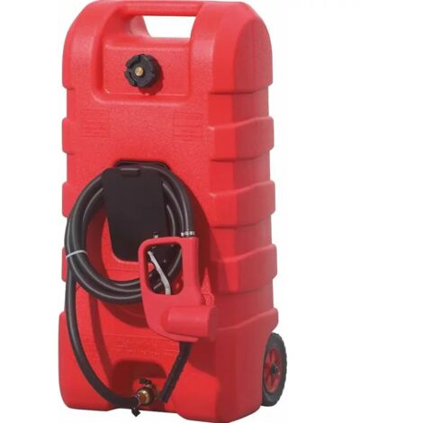 Drakkar Equipement – Caddy ravitailleur essence et gasoil 57 litres – Débit 7,5 l/min – Flexible 3 mètres – Polyéthylène robuste – 56980