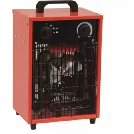 Drakkar Equipement – Chauffage de chantier électrique 1,7-3,3 kW – Débit d'air 400 m³/h – Thermostat réglable – Protection surchauffe – 11025