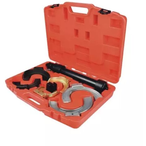 Drakkar Equipement – Compresseur de ressorts manuel 850 kg – 3 paires de mâchoires Ø 80-100mm, Ø 100-145mm, Ø 155-195mm – Malette de transport – 15705