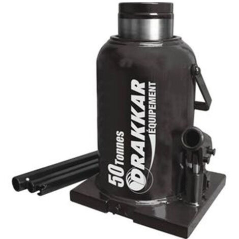 Drakkar Equipement – Cric bouteille hydraulique 50 tonnes – Valve de sécurité contre surcharge – Dimensions 280x170x450mm – Poids 25,8 kg