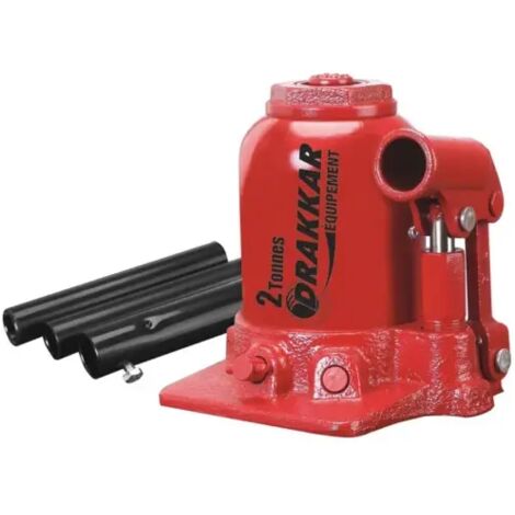 Drakkar Equipement – Cric bouteille hydraulique télescopique 2T – Charge maximale 2T – Hauteur levée 160mm – Descente lente sécurisée
