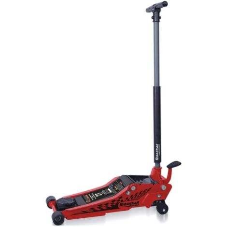 Drakkar Equipement – Cric rouleur 2 tonnes – Hauteur levée 500 mm – Hydraulique extra bas avec pédale – Roues en nylon silencieuses