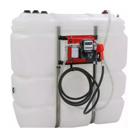 Drakkar Equipement – Cuve de stockage fuel PEHD 1500L avec pompe – Débit 60 l/min – Double paroi pour protection contre fuites – Usage intérieur