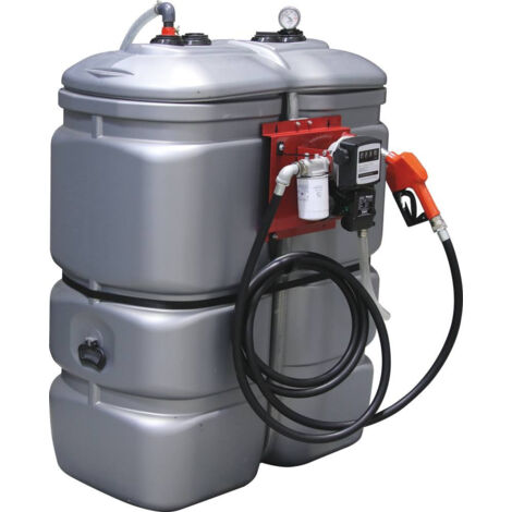 Drakkar Equipement – Cuve de stockage fuel PEHD double paroi 750 litres – Débit 60 l/min – Pour gasoil et GNR – Dimensions 1200x660x1485 mm - PEHD 60 L
