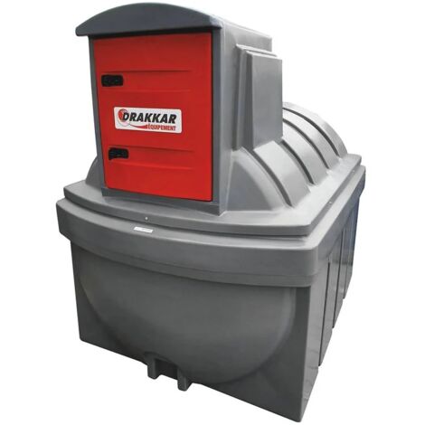 Drakkar Equipement – Cuve de stockage gasoil 2500L double parois 60L/min – Pompe 230V avec pistolet automatique – Dimensions 1550x2310x1950mm