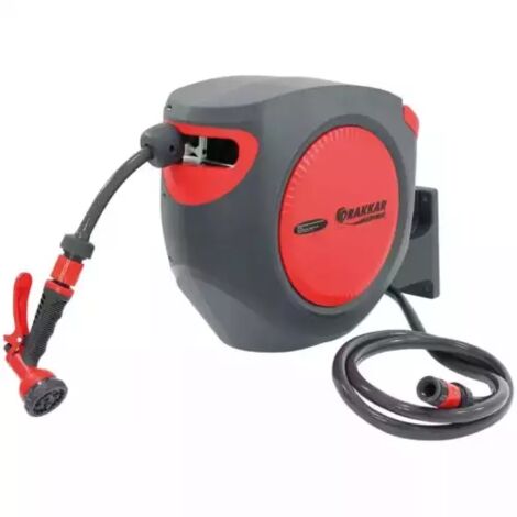 Drakkar Equipement – Enrouleur pneumatique automatique de tuyau 15m – Débit 18 l/min – Pression max 8 bar – Raccord 3/8' – 83210