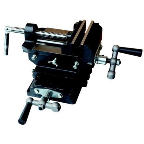 Drakkar Equipement – Étau 150mm à double translation – Base fixe pour perceuse à colonne – Ouverture maximale 115mm – Largeur mâchoires 150mm