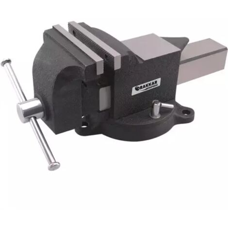 Drakkar Equipement – Etau en acier 150 mm – Largeur de mâchoires 150 mm – Ouverture 150 mm – Base tournante 360° – Enclume incluse