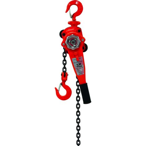 Drakkar Equipement – Palan à levier 1,5 tonnes – Chaîne 1,5m – Capacité 1,5 tonnes – Poids 9,90 kg – Pour chantiers humides et espaces confinés