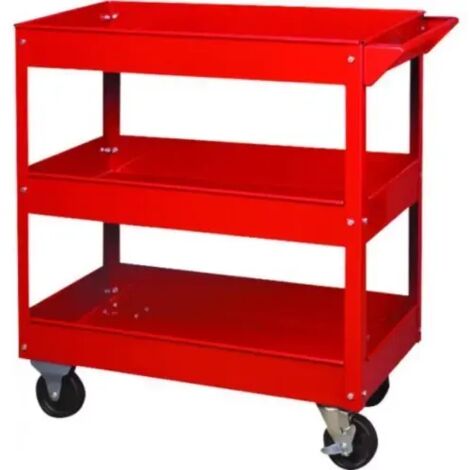 Drakkar Equipement – Servante d'atelier métallique 3 plateaux – Type roulante – Charge max 50 kg – Dimensions 705 x 350 x 85 mm – 4 roues pour mobilité