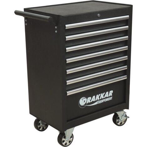 Drakkar Equipement – Servante d'atelier roulante 7 tiroirs – 248 outils – Dimensions 680x460x1005mm – Charge max 30kg par tiroir