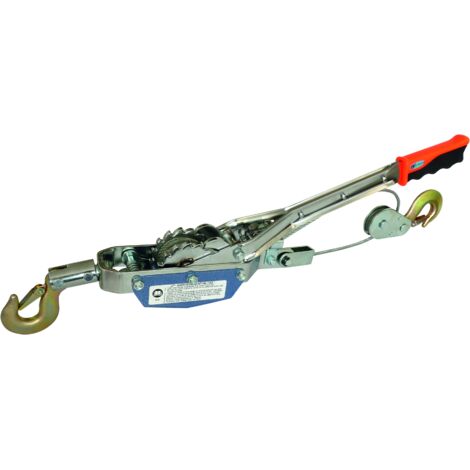 Drakkar Equipement – Tire câble manuel horizontal 1300 kg – Câble acier 5 mm – Crochets pivotants 360° – Rapport de levage 15:1