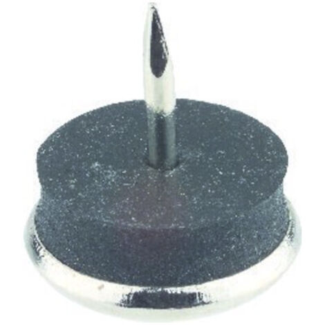 DRANSFELD, Gleiter rund, Durchmesser 25mm zum Einschlagen, Gummi silber vernickelt 100 Stk