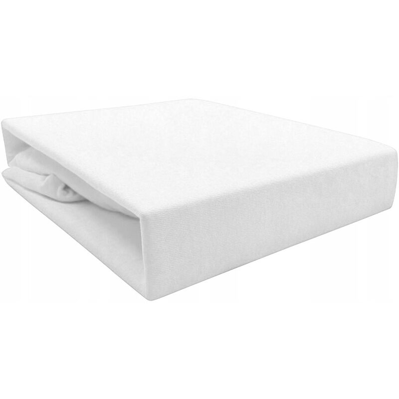 Drap housse JERSEY coton 160x200 blanc
