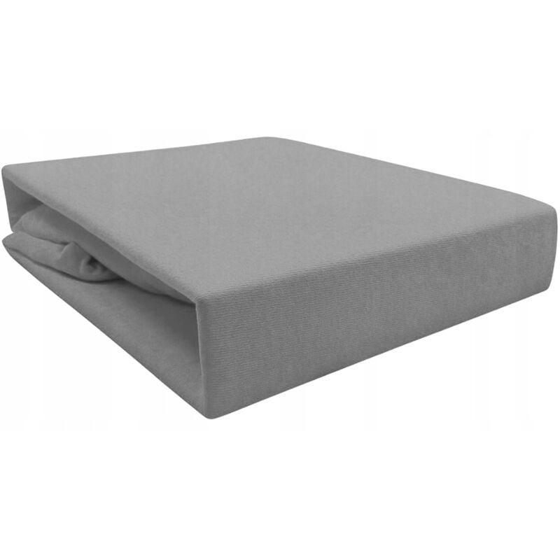 Drap coton JERSEY avec élastique 90x200, gris foncé