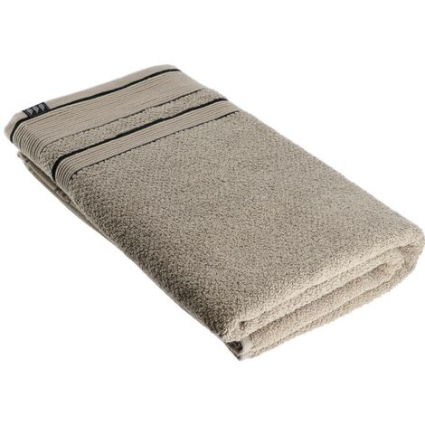 Drap de bain 100% Coton bicolore Beige et Noir 90 x 150 cm - TENDANCE